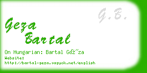 geza bartal business card